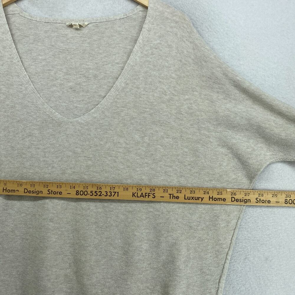 EILEEN FISHER Sweater XL Organic Cotton Deep V-Neck Tunic Dolman Sleeve Beige - Picture 9 of 11